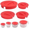 4 Pack Silicone Replacement Lids, Respectively Fits Pyrex 1-Cup, 2-Cup,