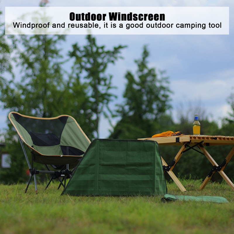 Camping Windbreak Green Stove Outdoor Foldable Windscreen for Garden Grill