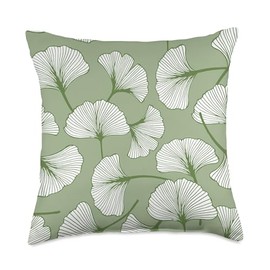 Colorful ginkgo biloba leaves Throw Pillow