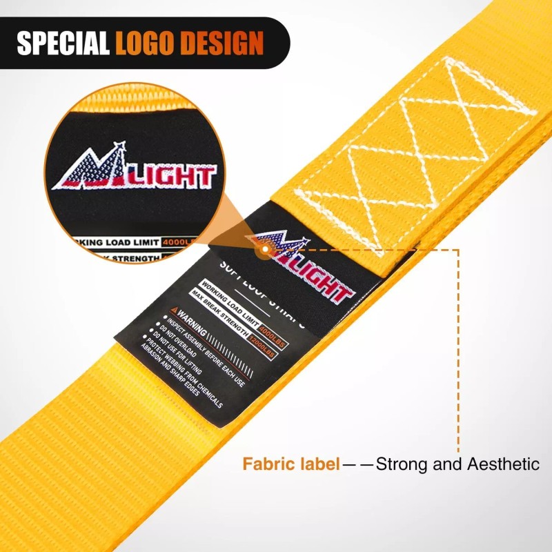 Nilight Motorcycle Tie Down Straps Max Break Strength 12000Lbs Yellow