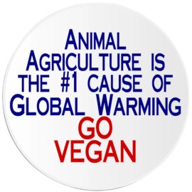 Kiwi Gifts Animal Agriculture #1 Cause Of Global Warming - Circle Sticker Decal 3 Inch
