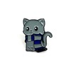 Blue Scarf Grey Cat Wizard School Metal Enamel Pin Badge,