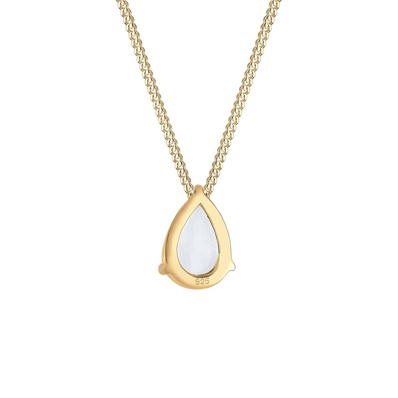 Elli Women's Elegant Drop Pendant Necklace with Moonstone in 925