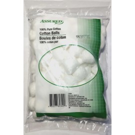 Assured 100 Cotton Balls ~100% Pure Cotton ~First Aid, Cosmetics, Art, Cleaning