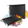Anticlockwise Fireproof and Waterproof Document Bag(34x25cm) with Wrist Strap, Safe Storage for A4 Documents, Passport, Tablet, and Valuables - Zipper Organizer for Home and Office