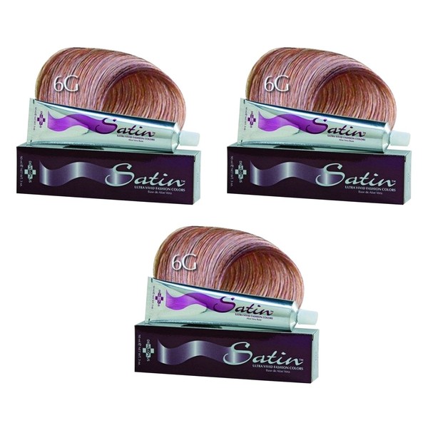 Developlus Satin Hair Color #6G Dark Golden Blonde 3oz (3 Pack)