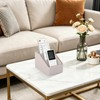 Rose Gold Edge Inlaid Leather Desktop Organizer, Remote Control Holder,Nightstand
