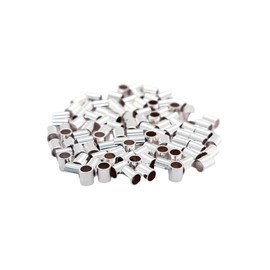 100pcs 925 Sterling Silver Tube Crimp Beads, 2 X 1.8MM, by CRAFT WIRE