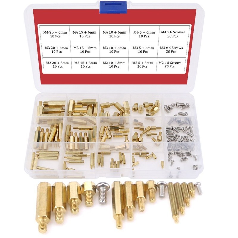 Hilitchi 360pcs M2 M3 M4 Male Female Brass Spacer Standoff