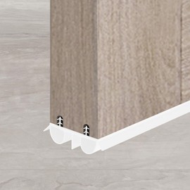 36" Kerf Slide-in Double Bulb Seal Weatherstrip Door Bottom – Durable Seal for Energy Efficiency & Draft Protection (White)