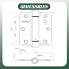 2 Pack Self Closing Door Hinges 3.5 inch Satin Nickel