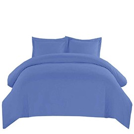 Royal Hotel's Solid Periwinkle 600-Thread-Count 2pc Twin/Twin-XL Duvet-Cover 100-Percent Cotton, Sateen Solid