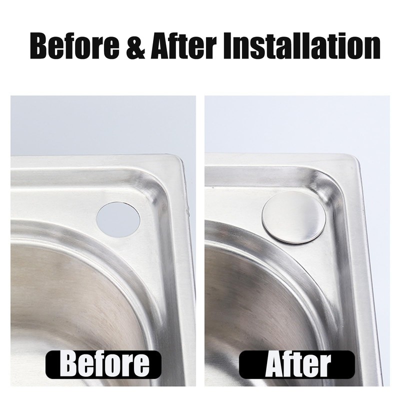 2 Pack Kitchen Faucet Hole Covers, Stainless Steel Sink Hole