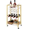 MAHANCRIS Bar Cart for Home, Mini Rolling Wine Cart, 3