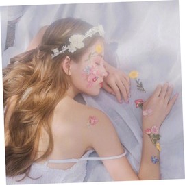 Beavorty 3 Sheets 24pcs Dried Flowers Face Sticker Dried Flowers for Face Laptop Decals Makeup Face Sticker Laptop Sticker Flower Sticker Stickers Floral Face Sticker Manual Petal