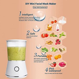 Máquina Mascarilla Facial con 16 piezas Colágeno, DIY Máscara Natural Frutas y Verduras, Máquina Automática Mascarillas para Cuidado Piel Ojos, Pecho, Manos y Cuello, SPA Piel Facial