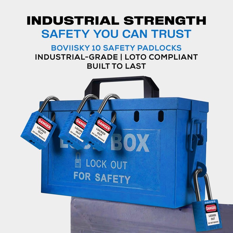Boviisky Lockout Tagout Locks Set, 10 Blue Lockout Tagout Safety