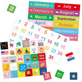 Magnetic Calendar Numbers 100 Pcs Month and Holiday Magnets Labels for Classroom Teacher Supplies School Home Office