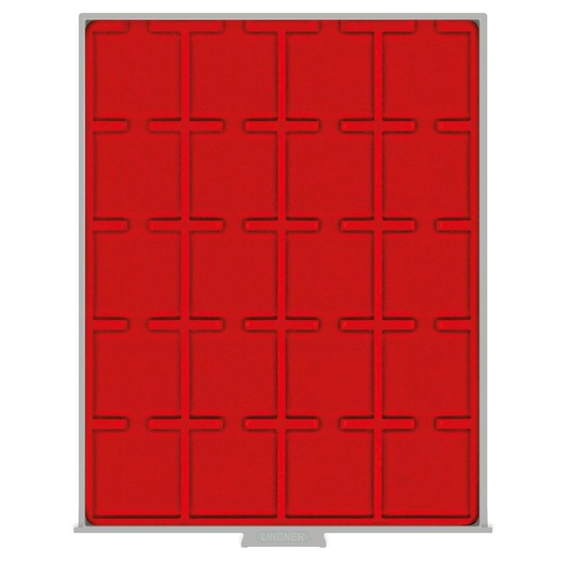 Coin box with 20 square compartments of 50 x 50