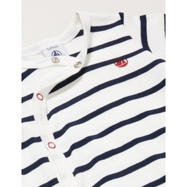 Petit Bateau Unisex Baby Pyjamas for Sleeping Well, White Marshmallow / Blue Tuxedo