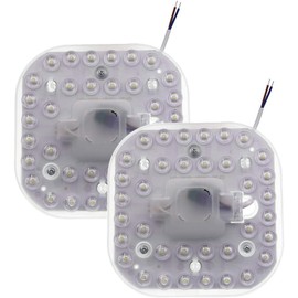 2-Pack LED Module, Ceiling Conversion Kit with Magnet, LED Panel, AC 165-265 V, 5.7 Inches, 18 Watt, 1700 Lumen, 6500 K Cool White, Not Dimmable