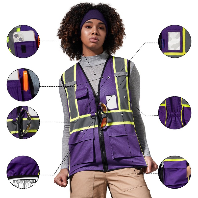 AYKRM Purple high visibility vest