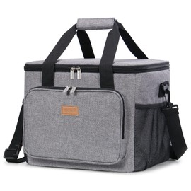 Lifewit Bolsa de almuerzo aislada para hombres y mujeres, bolsa térmica con correa ajustable para adultos, lonchera para la oficina, trabajo, picnics, actividades al aire libre, 24 L (40 latas), Gris