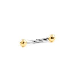 Monde Petit 9ct two color Gold and steel ball 3 mm eyebrow Piercing