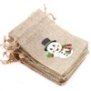 LOKIPA 12 Christmas Jute Burlap Gift Bags Pouches with Drawstring