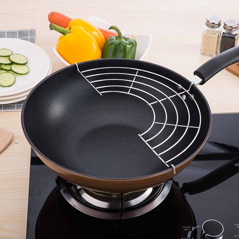 Wok Shelf, Kitchen Wok Fry Pan Pot Stainless Steel Shelfs