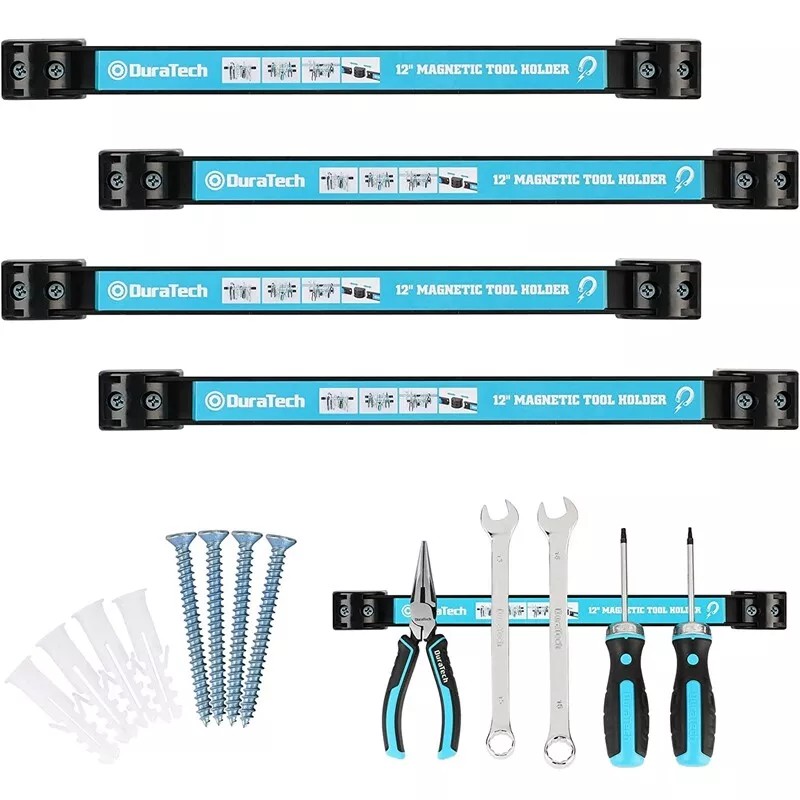 DURATECH 4Pack 12" Magnetic Tool Holder Strip Heavy Duty Magnetic
