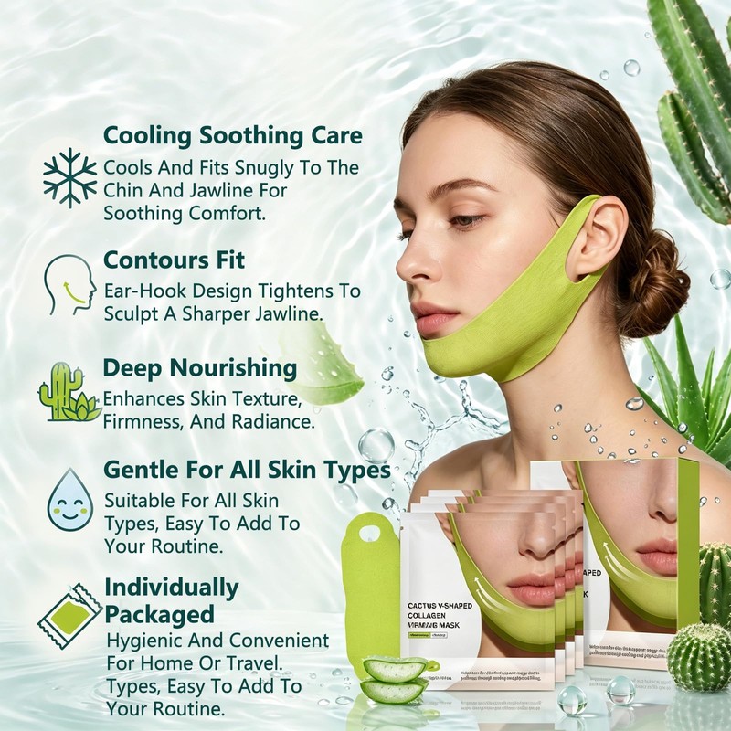 Avvchuy 8 Pcs V Line Face Lifting Masks for Tightening,