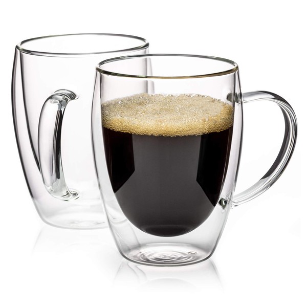 MEWAY - Tazas de café de cristal de doble pared