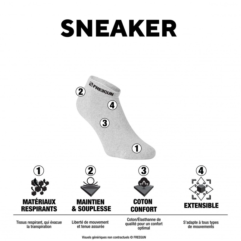 Fila 3 pairs of socks invisible sneaker socks unisex 2.5