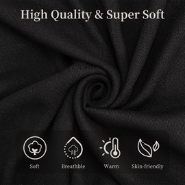 Kunoli Pashmina Shawls And Wraps for Women, Cashmere Feel Ladies Scarf, 70x200cm Large Wedding Shawls and Wraps for Evening Dresses Bridesmaid Gifts (Black)