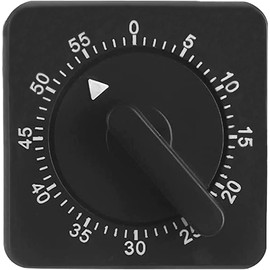 Short Timer, Mechanical Kitchen Timer, Egg Timer 60 Minutes, Timer with Loud Alarm for Cooking, Sports, Studying (Black)