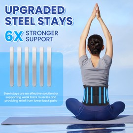 WIMSSERT Back Brace for Lower Back Pain Men and Women,Lumbar Support,Herniated Disc,Sciatica,Arthritis Mild to Moderate Muscle Spasm,Strains,Arthritis,Injury Recovery,Rehabilitation 2XL/3XL 48"- 56"