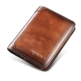 Carteras para Caballero con Protección RFID, Billetera de Hombre de Piel, 11 Ranuras para Tarjetas y 2 Bolsillos para Efectivo, Regalos para Hombre, Mens Wallet