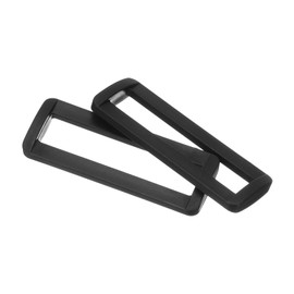 sourcing map 6Pcs Plastic Rectangle Ring, 1-1/4 Inch Webbing Belt Buckle Slide Loop for Backpack Straps DIY Accessories, Black