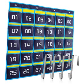 Hohopeti Classroom Phone Organizer Chart Wall Hanging Storage Bag with Hooks for Classroom Phone Holder Calculator Holder for Teachers Pocket Chart for Easy Phone Storage