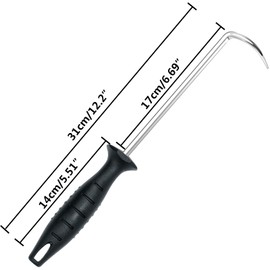EVERMARKET Food Flipper and Meat Hook, 12" Heavy Duty Food Flipper with Sharp Tail Tip for Grilling, Flipping, and Turning Vegetables and Meats