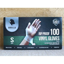 Gorilla 600 Gorilla Vinyl Gloves Food Grade Powder Free Disposable Heavy Duty 4mil Small