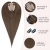 Hairro Human Hair Toppers 100% Real Hair, 3.5"x4.7" Base Hand-wovened