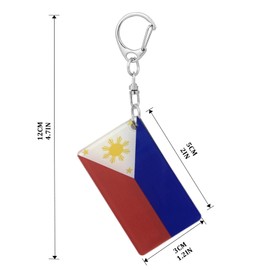 BQTBQT Philippines Flag Keychain Filipino Flags Key Chains Men and Women Style - Double Sided Acrylic D Shape Chains Car Key chain Gifts Decoration (3 Pcs)