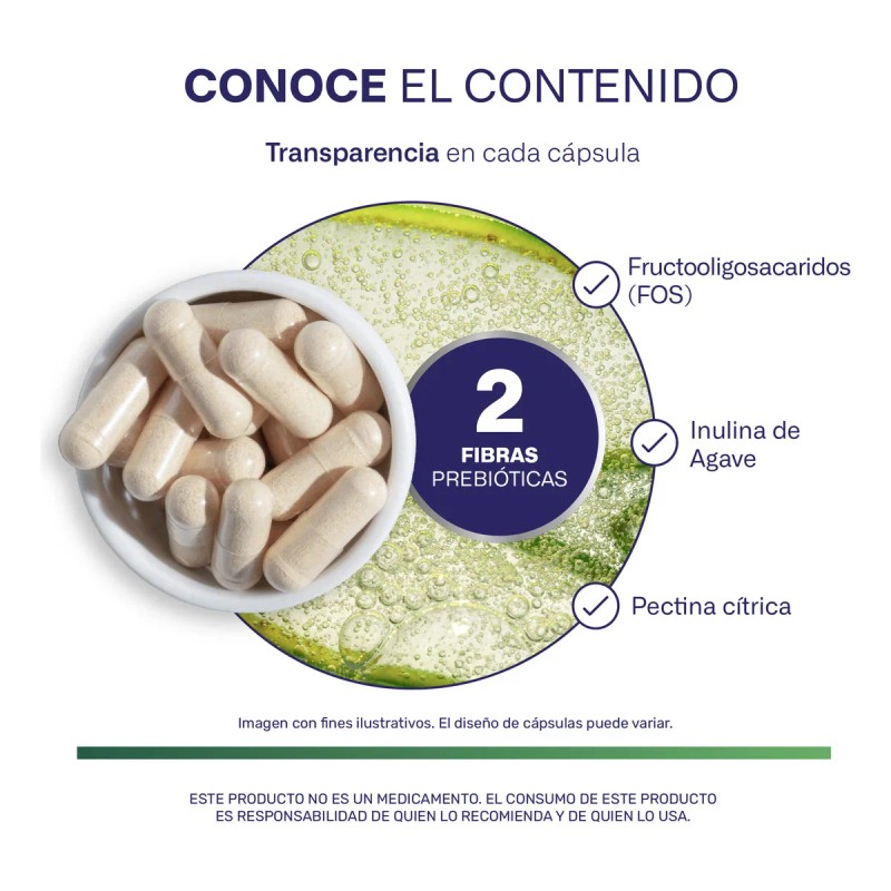Prebiticos Blend Megabiotic 120 Cpsulas 1130mg Por Porcin Sin Sabor