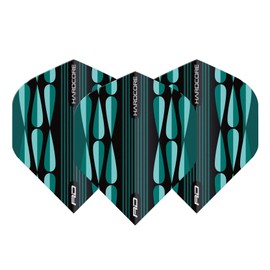 RED DRAGON Hardcore Radical Turquoise Teardrop Dart Flights - 4 Sets Per Pack (12 Dart Flights in total)