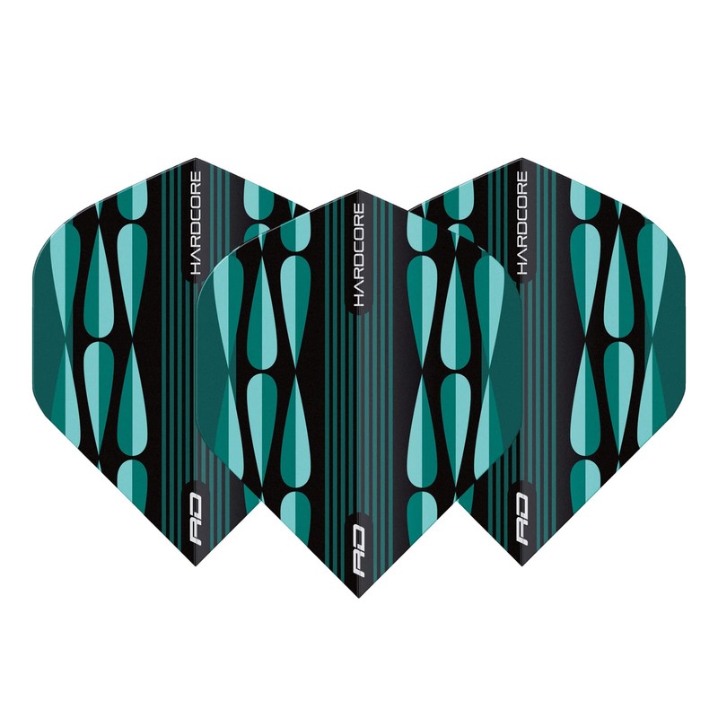 RED DRAGON Hardcore Radical Turquoise Teardrop Dart Flights - 4