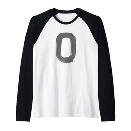 Creative Bold Dark Grey Letter O - Alphabet - Marker Design Raglan Baseball Tee