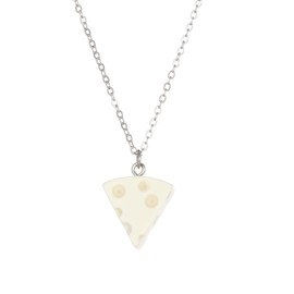 XUN Zhe Sweet Food Cheese Shape Pendant Necklace,Cute Geometric Triangle Cheese Block Clavicle Necklace Jewelry for Women Gifts (White)