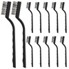 12 Pcs Wire Brush Set Plastic Handles Stainless Wire Brush